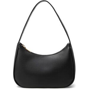 Women’s Black Cute Hobo Tote Handbag Mini Clutch Purse with Zipper Closure